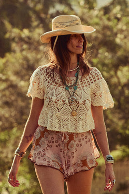 Like Dreamers Do Cotton Crochet Blouse