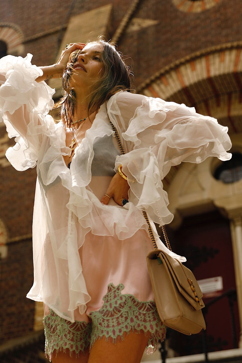 Lost in Love Silk Ruffle Blouse - Chasing Unicorns