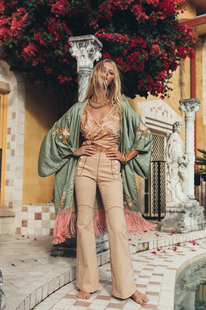 Love The One You’re With Silk Fringe Kimono - Chasing Unicorns