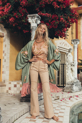 Love The One You’re With Silk Fringe Kimono