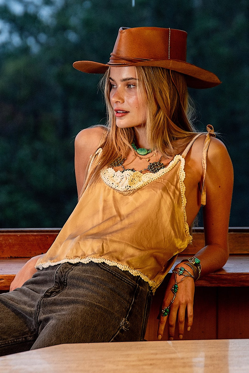 Midnight at the Oasis Silk + Lace Camisole - Chasing Unicorns
