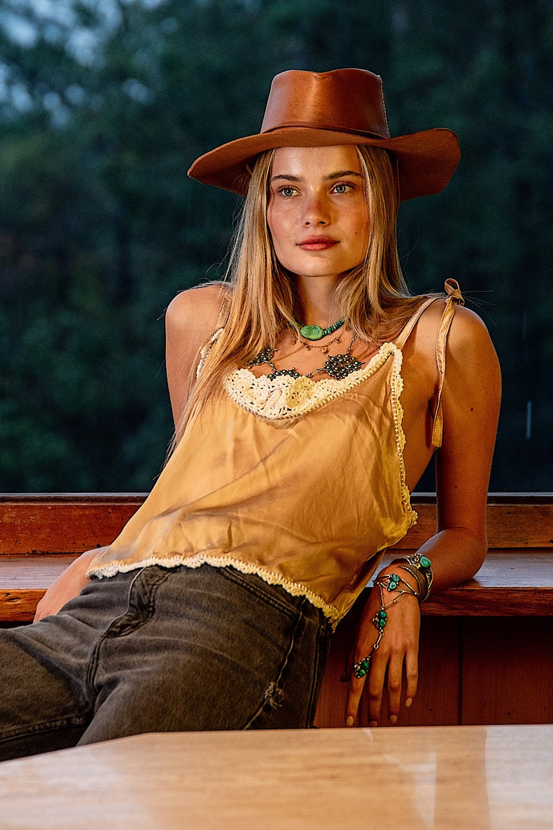 Midnight at the Oasis Silk + Lace Camisole - Chasing Unicorns