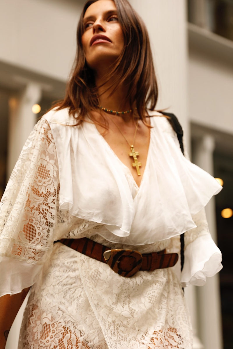 Mystical Magical Silk + Lace Wrap Maxi Dress Duster - Chasing Unicorns