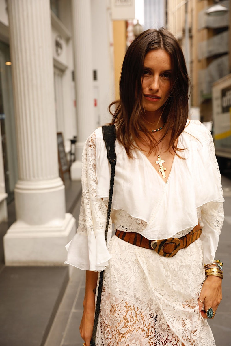 Mystical Magical Silk + Lace Wrap Maxi Dress Duster - Chasing Unicorns