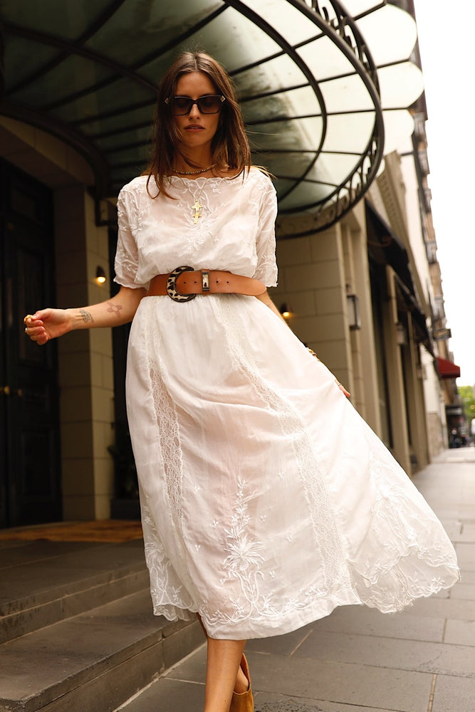 Natural Mystic Silk/Cotton Maxi Dress