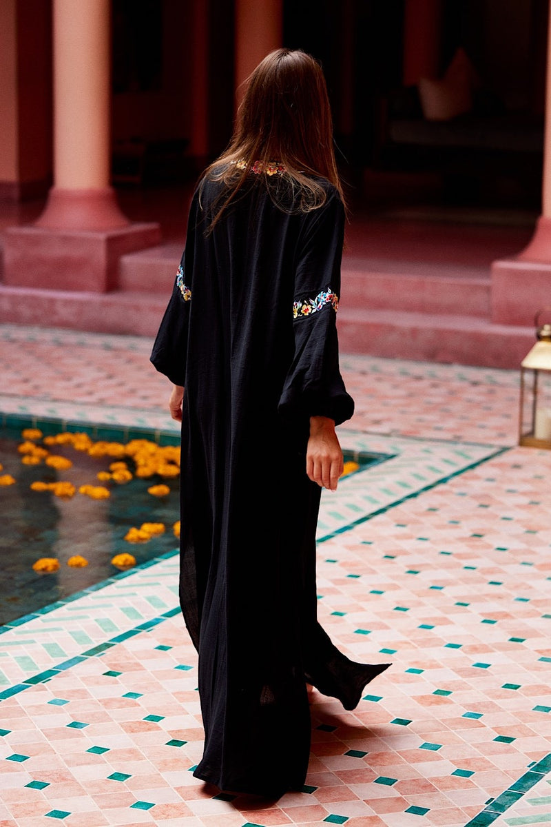 Never My Love Embroidered Cotton Maxi Dress - Chasing Unicorns