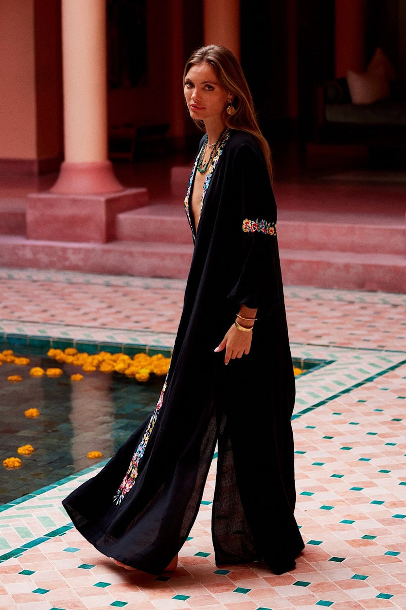 Never My Love Embroidered Cotton Maxi Dress - Chasing Unicorns