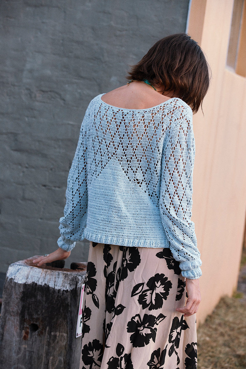 NEW Blue Crochet Jumper - Chasing Unicorns