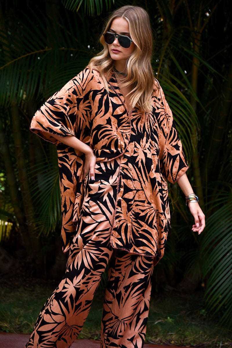 NEW Calypso Blues Silk Satin Super Oversized Shirt Dress - Chasing Unicorns