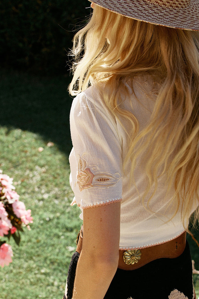NEW Cotton Embroidered Blouse - Chasing Unicorns