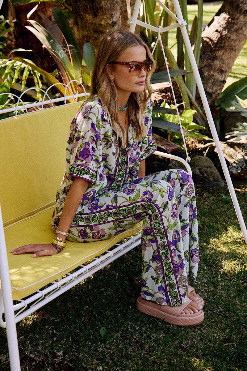 NEW Floral Silk Satin Blouse - Chasing Unicorns