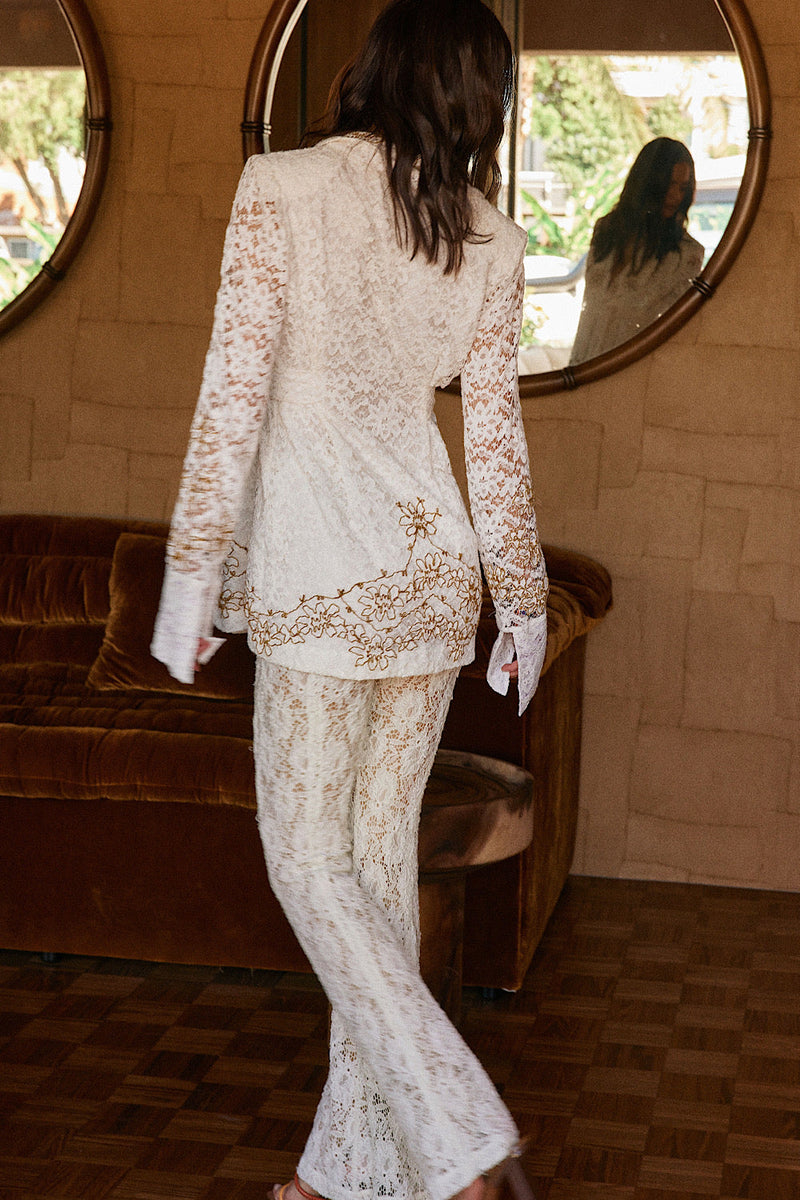 NEW Lace Flare Sleeve Embroidered Blouse Jacket - Chasing Unicorns