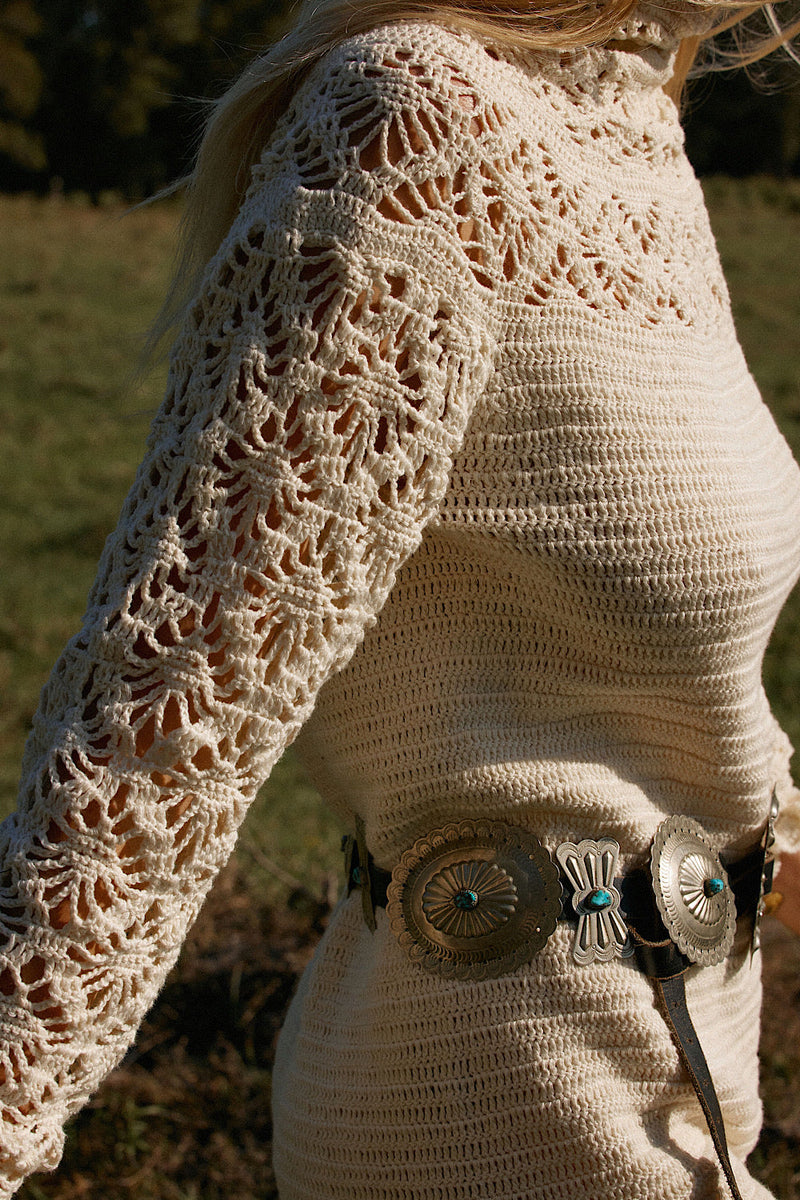 NEW Long Sleeve Crochet Mini Dress - Chasing Unicorns