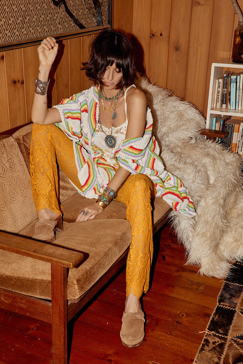 NEW Rainbow Let It Be Crochet Coat - Chasing Unicorns