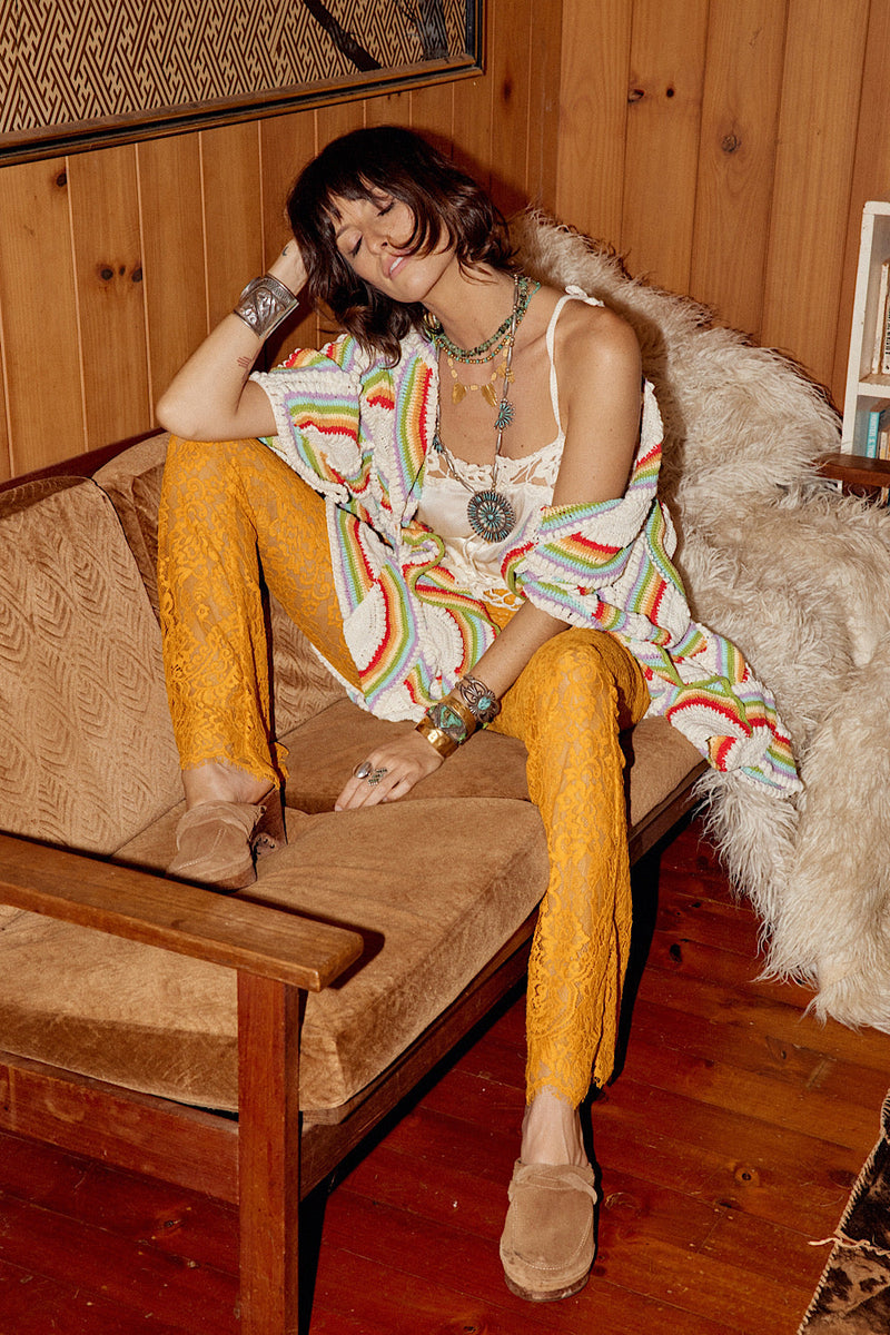 NEW Rainbow Let It Be Crochet Coat - Chasing Unicorns