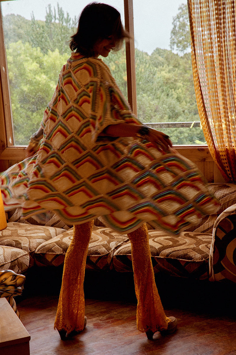 NEW Rainbow Let It Be Crochet Coat - Chasing Unicorns