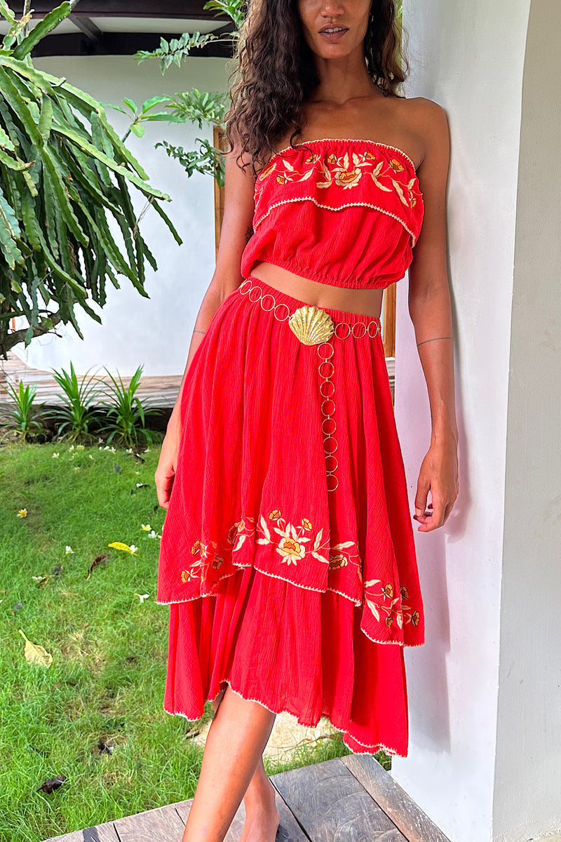 NEW Red Cutwork Set - Chasing Unicorns