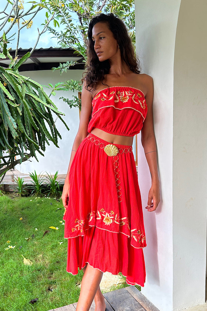 NEW Red Cutwork Set - Chasing Unicorns