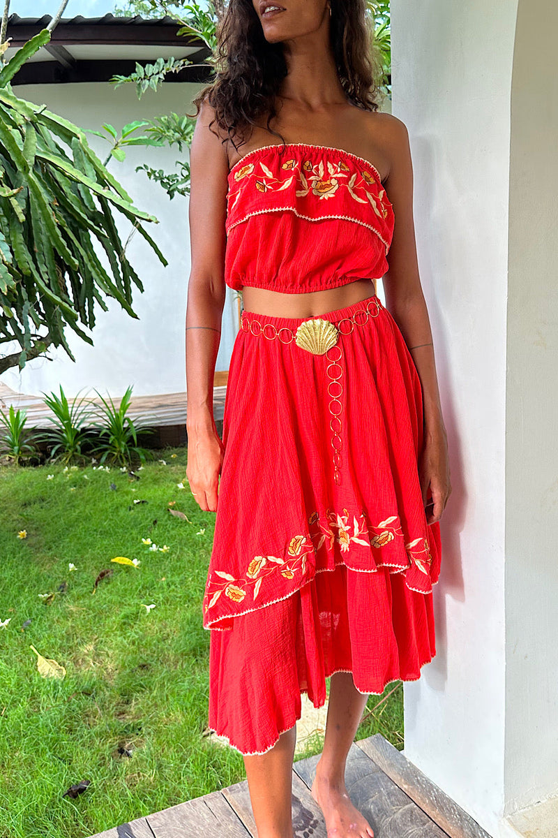 NEW Red Cutwork Set - Chasing Unicorns