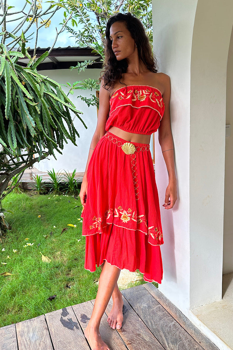 NEW Red Cutwork Set - Chasing Unicorns