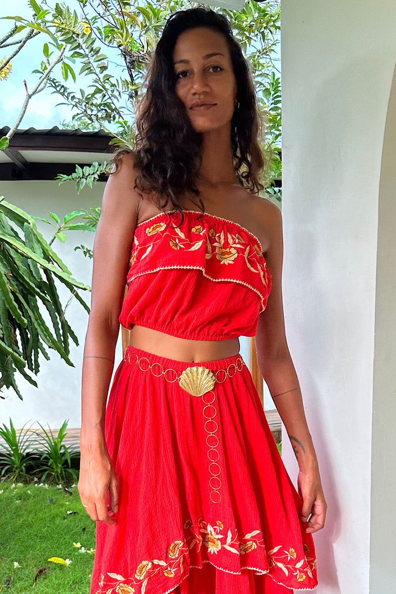 NEW Red Cutwork Set - Chasing Unicorns