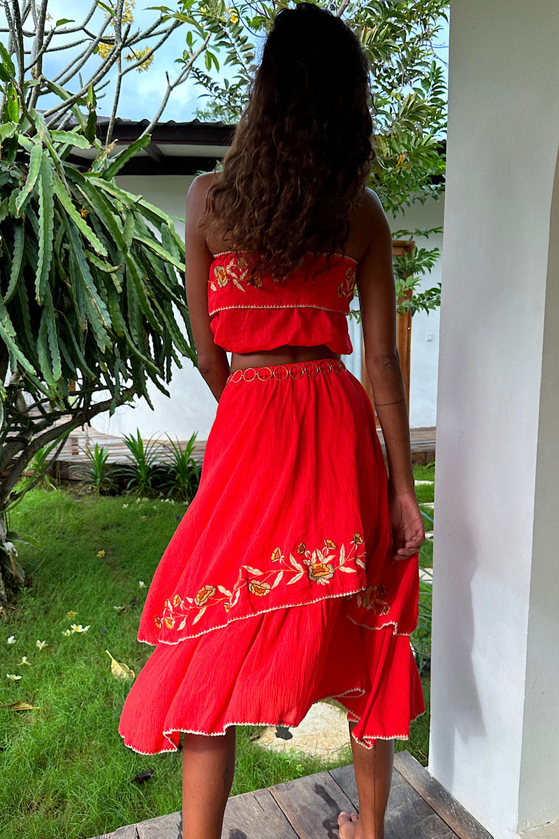 NEW Red Cutwork Set - Chasing Unicorns