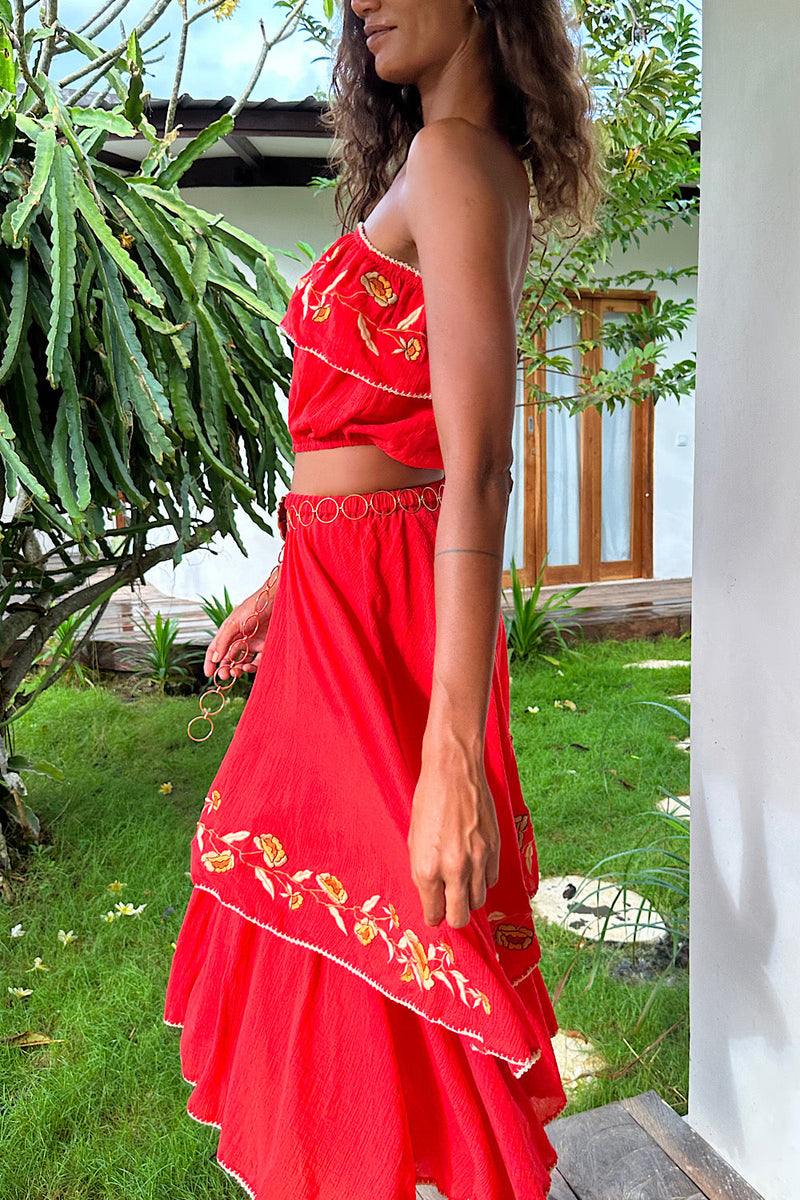 NEW Red Cutwork Set - Chasing Unicorns