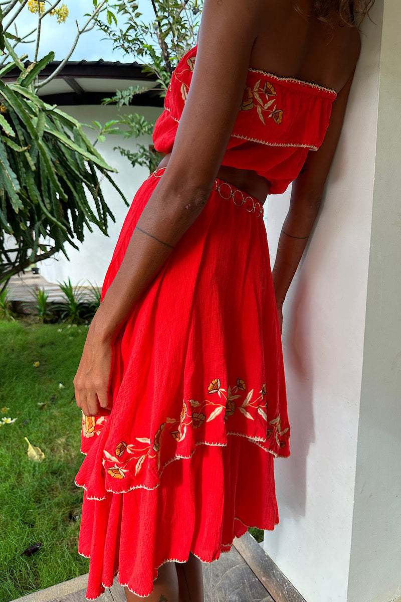 NEW Red Cutwork Set - Chasing Unicorns