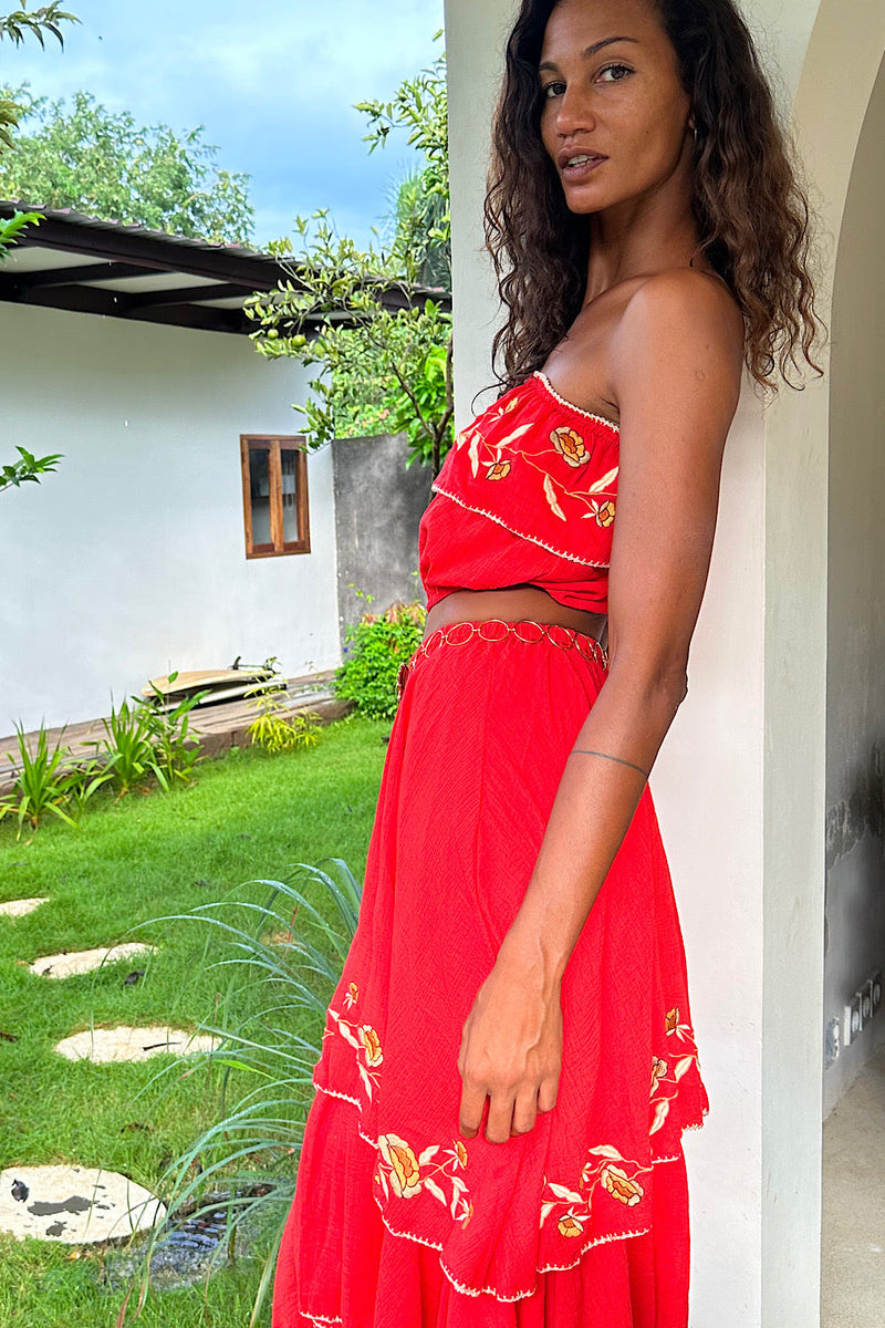 NEW Red Cutwork Set - Chasing Unicorns