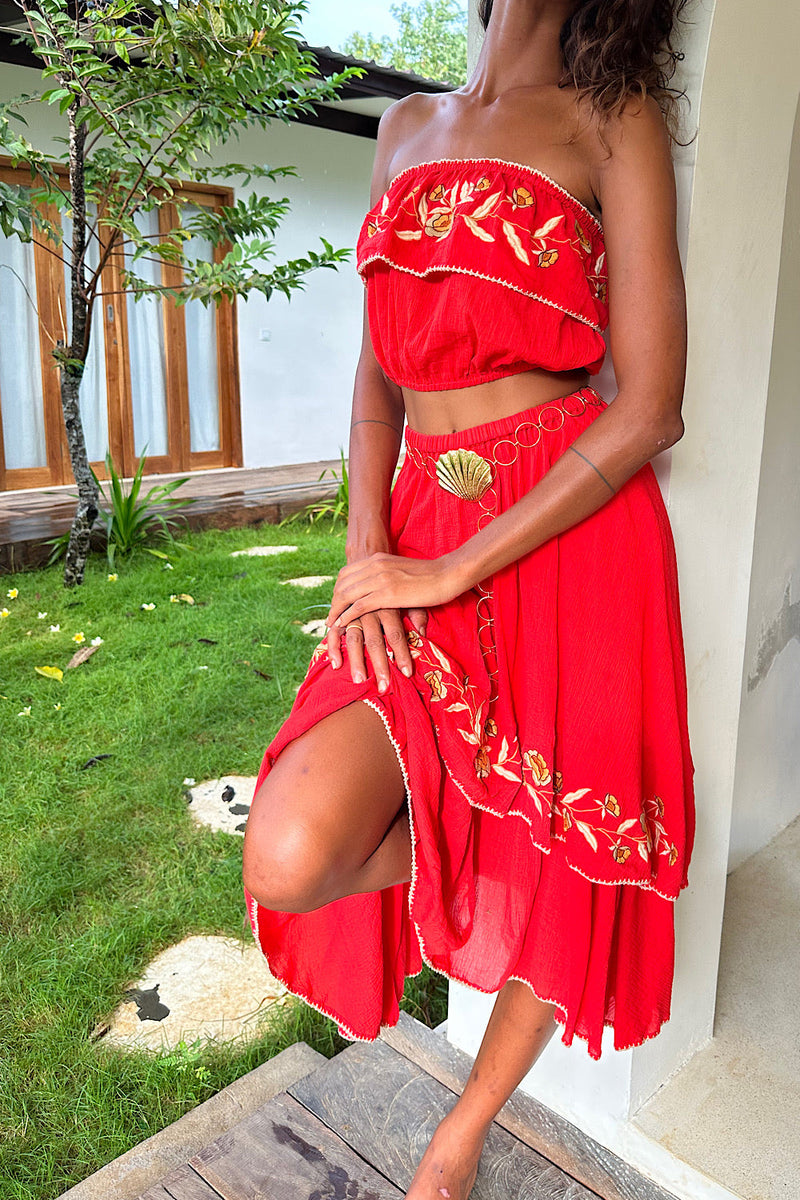 NEW Red Cutwork Set - Chasing Unicorns