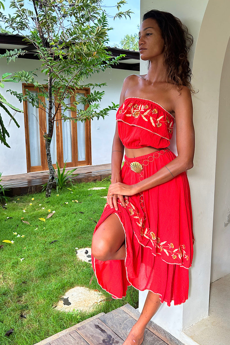 NEW Red Cutwork Set - Chasing Unicorns