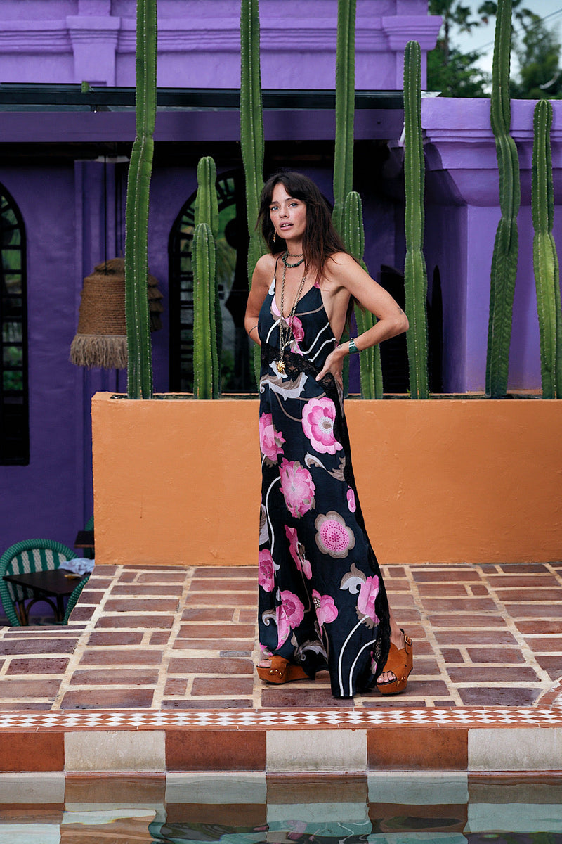 NEW Satin + Lace Slip Maxi Dress - Chasing Unicorns