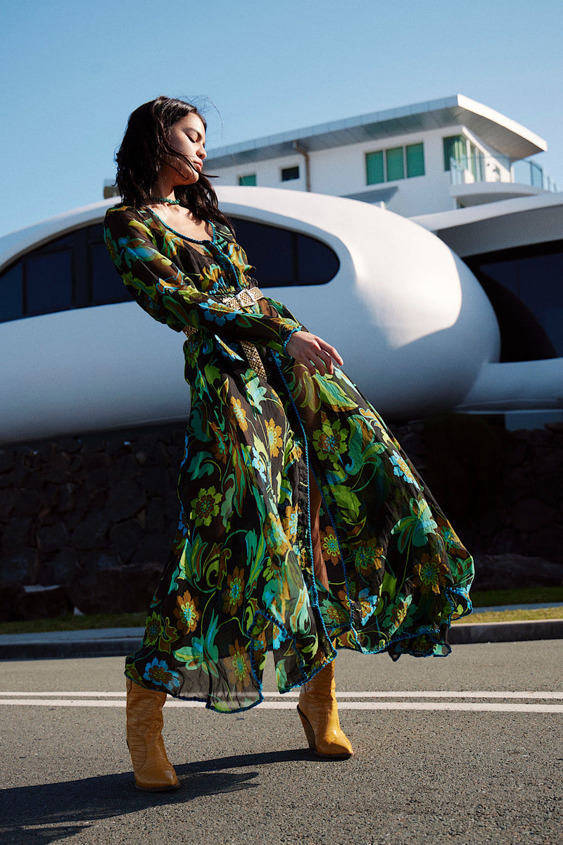 NEW Silk/Cotton Maxi Duster Dress - Chasing Unicorns