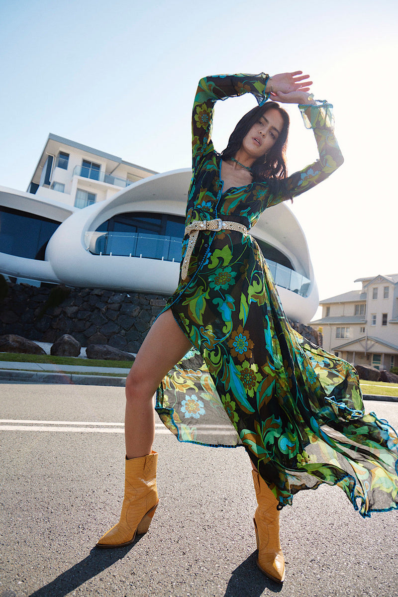 NEW Silk/Cotton Maxi Duster Dress - Chasing Unicorns