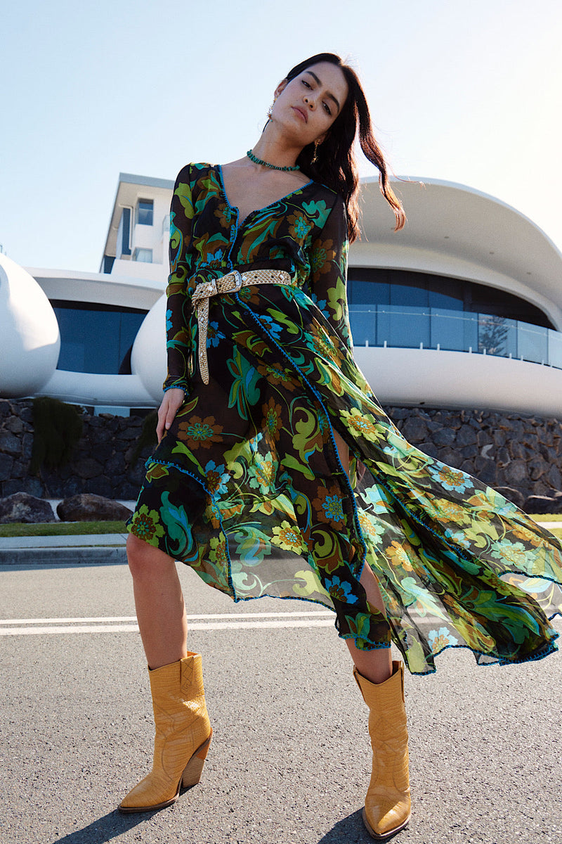 NEW Silk/Cotton Maxi Duster Dress - Chasing Unicorns