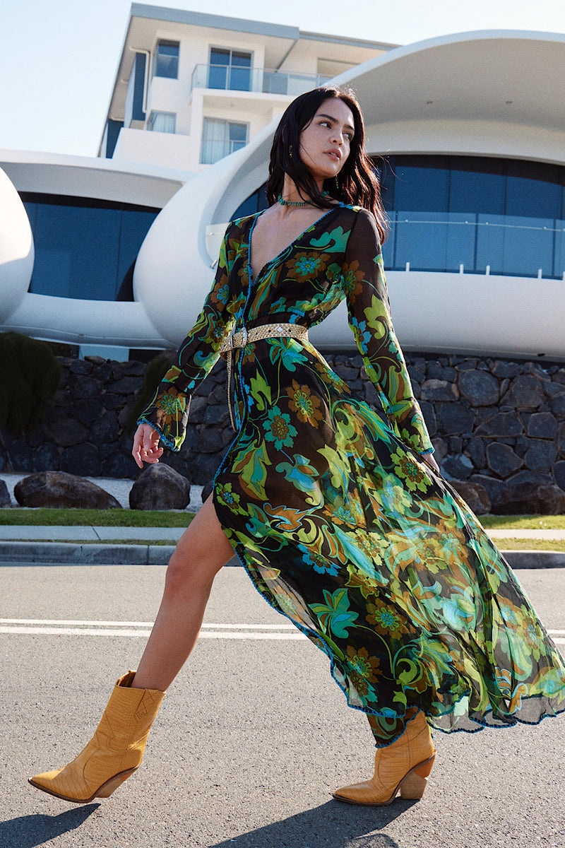 NEW Silk/Cotton Maxi Duster Dress - Chasing Unicorns