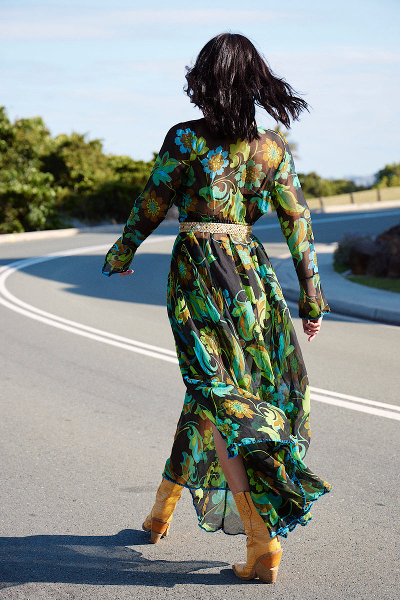 NEW Silk/Cotton Maxi Duster Dress - Chasing Unicorns