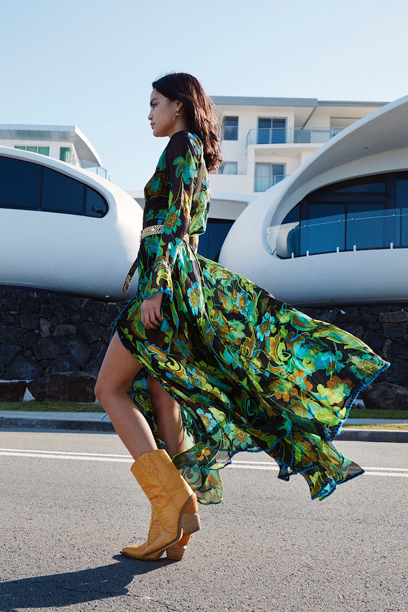 NEW Silk/Cotton Maxi Duster Dress - Chasing Unicorns