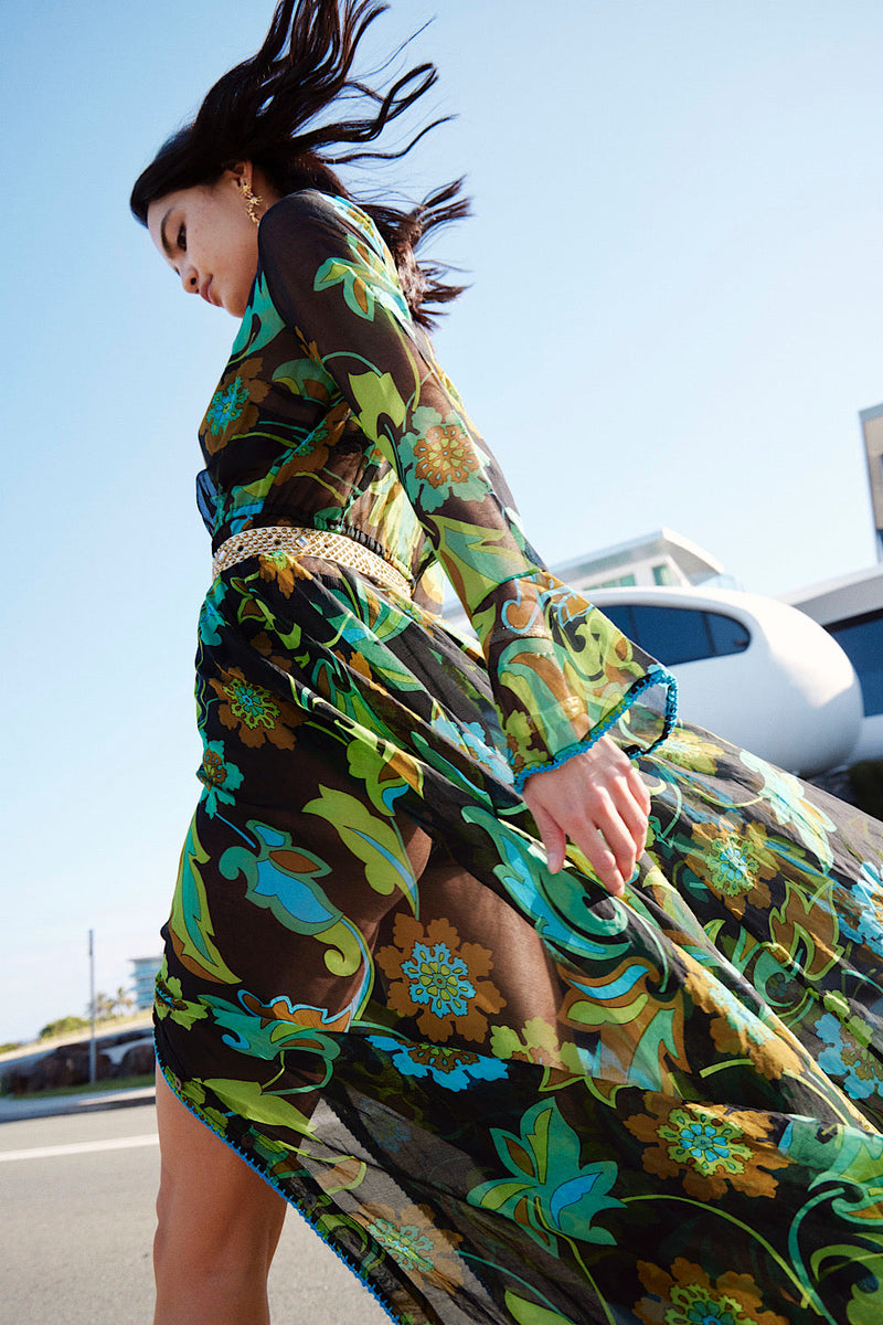 NEW Silk/Cotton Maxi Duster Dress - Chasing Unicorns