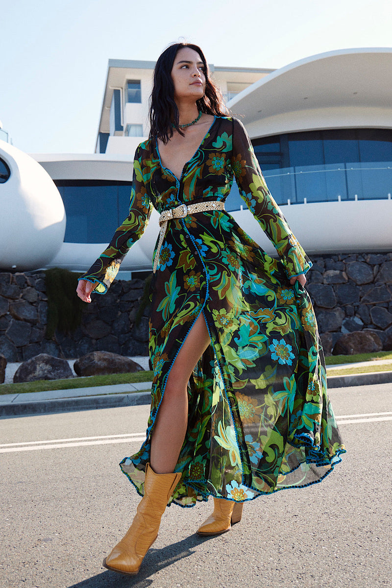 NEW Silk/Cotton Maxi Duster Dress - Chasing Unicorns