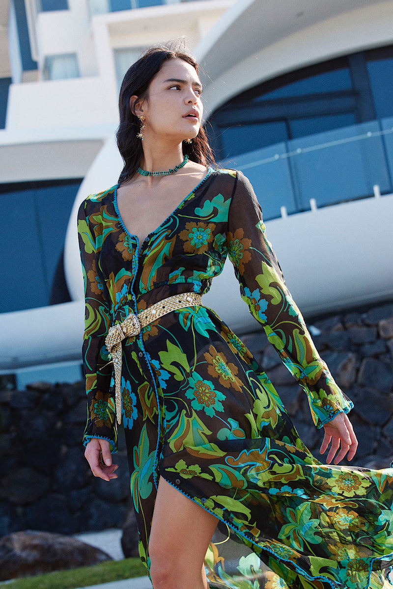 NEW Silk/Cotton Maxi Duster Dress - Chasing Unicorns