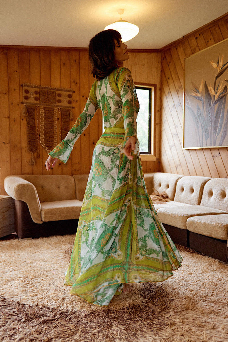 NEW Silk/Cotton Maxi Duster Dress - Verdant - Chasing Unicorns