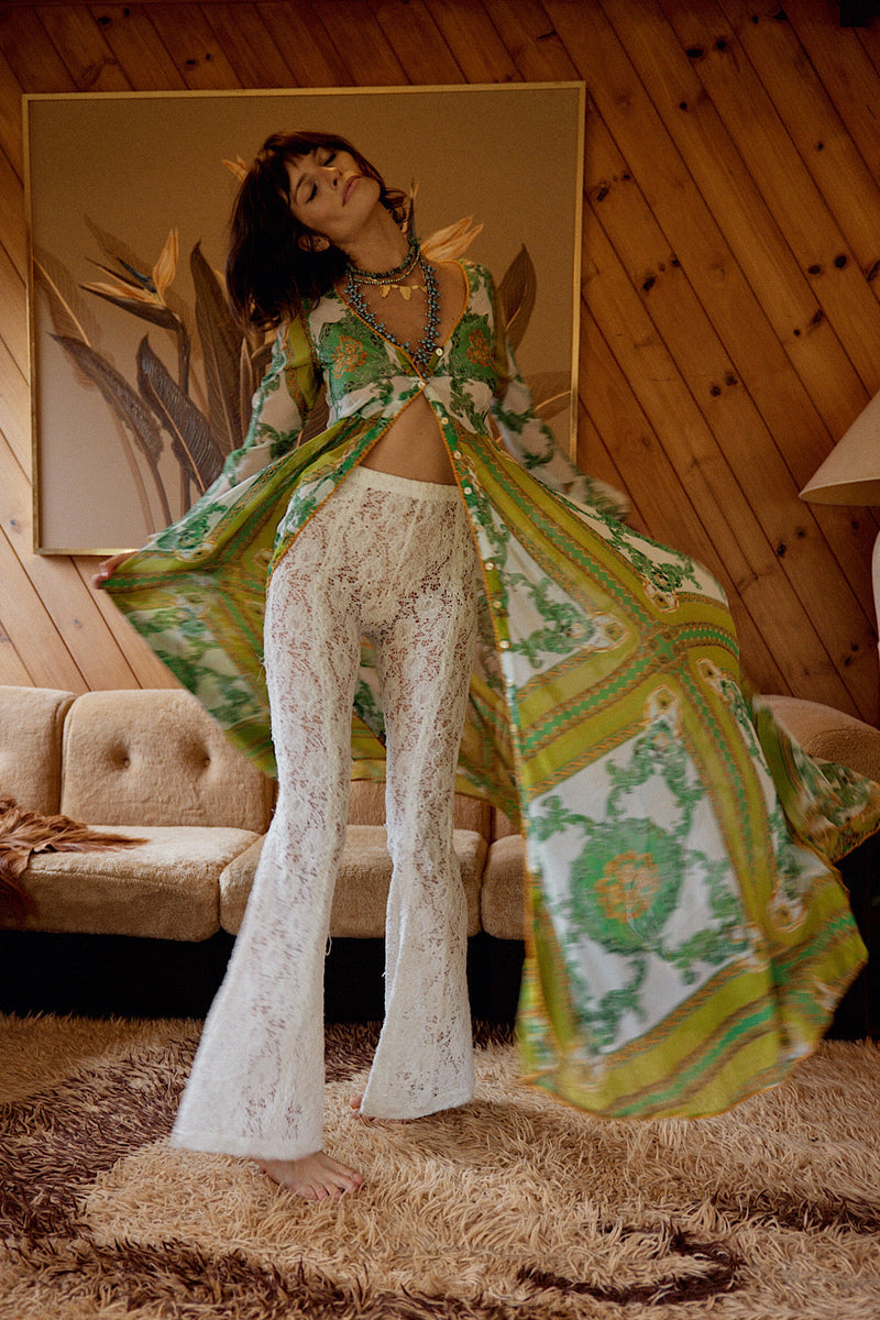 NEW Silk/Cotton Maxi Duster Dress - Verdant - Chasing Unicorns