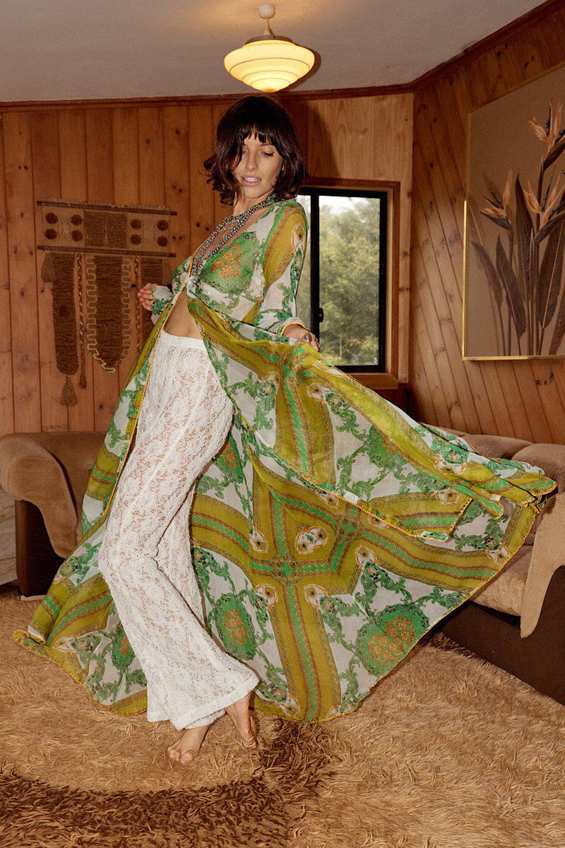 NEW Silk/Cotton Maxi Duster Dress - Verdant - Chasing Unicorns