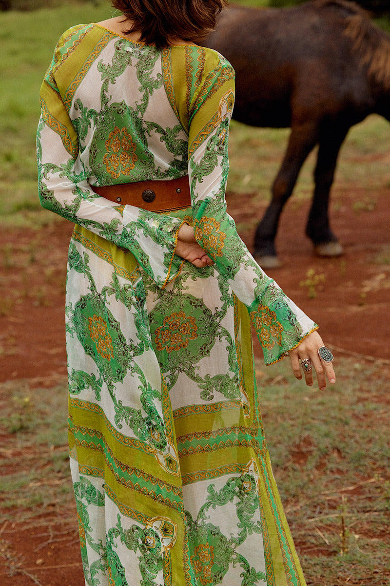 NEW Silk/Cotton Maxi Duster Dress - Verdant - Chasing Unicorns