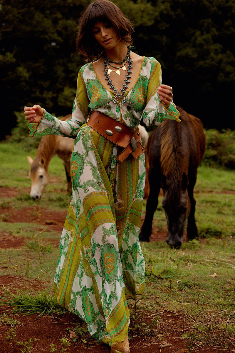 NEW Silk/Cotton Maxi Duster Dress - Verdant - Chasing Unicorns