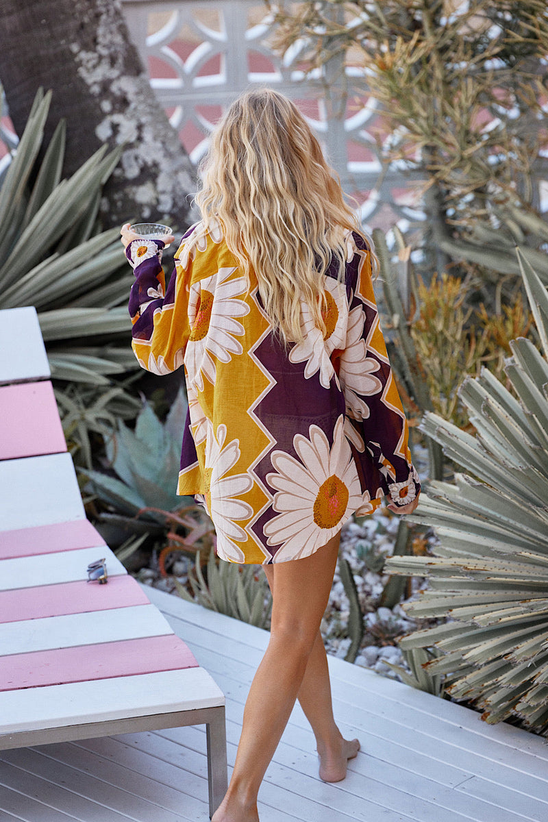 NEW Silk Cotton Oversized Shirt - Daisy - Chasing Unicorns