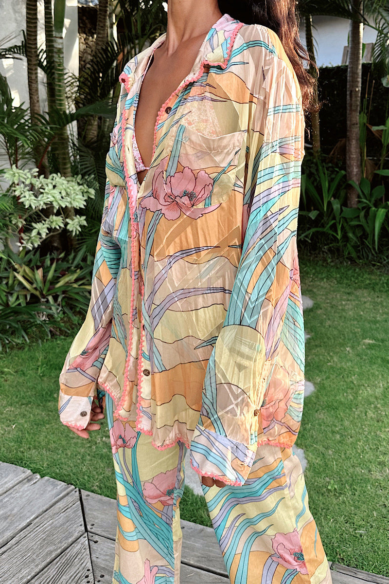 NEW Silk Crepe Long Sleeve Shirt - Chasing Unicorns