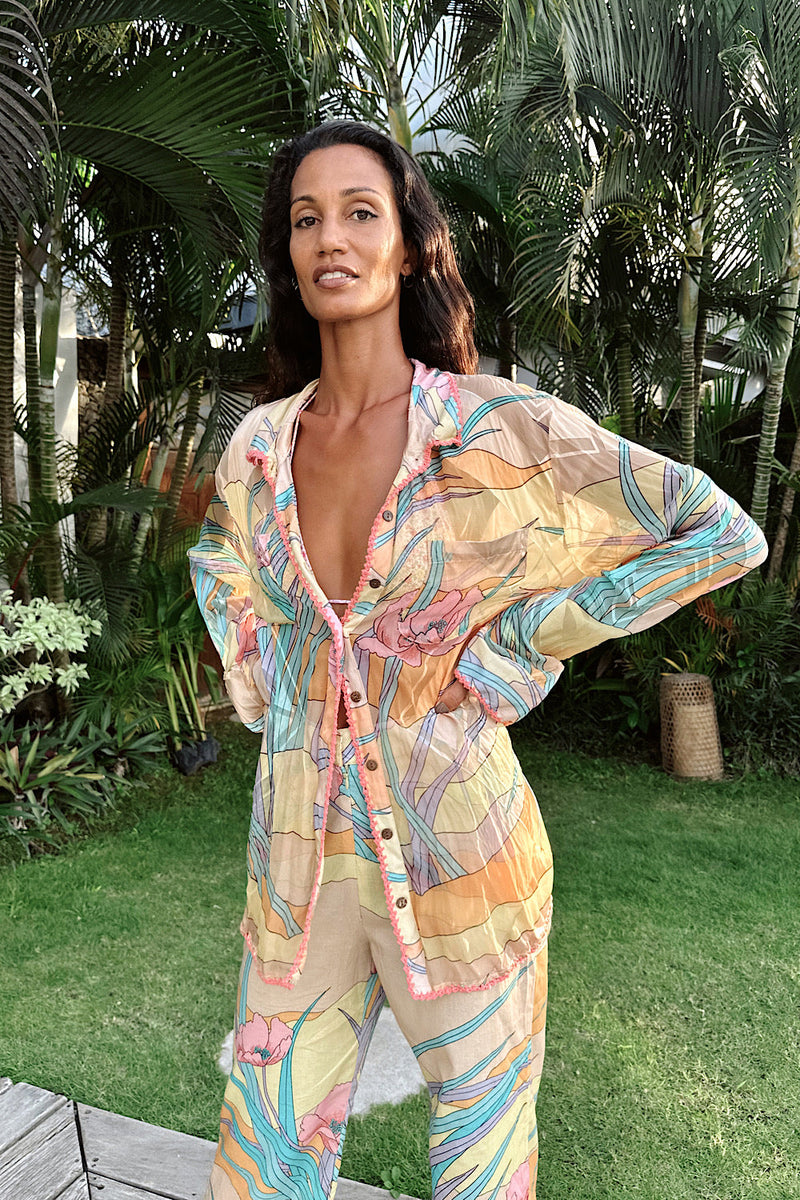 NEW Silk Crepe Long Sleeve Shirt - Chasing Unicorns