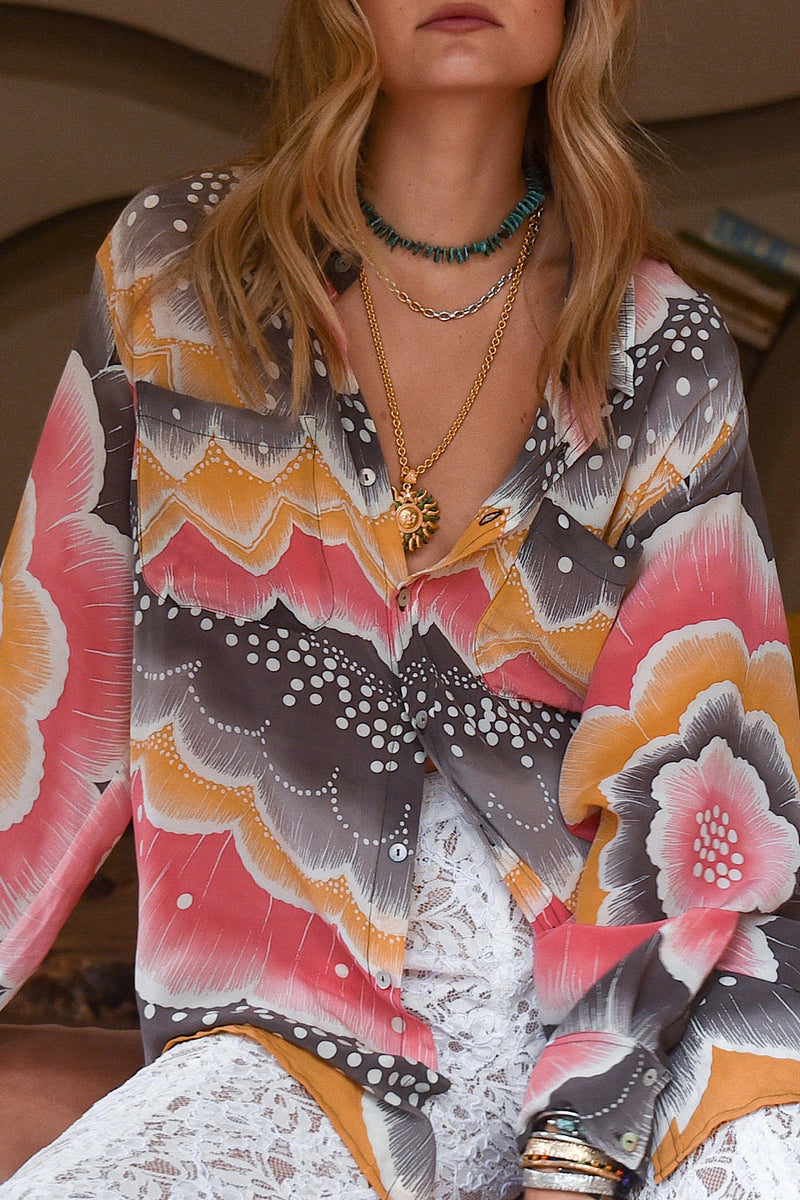 NEW Silk Crepe Oversized Shirt - Chasing Unicorns